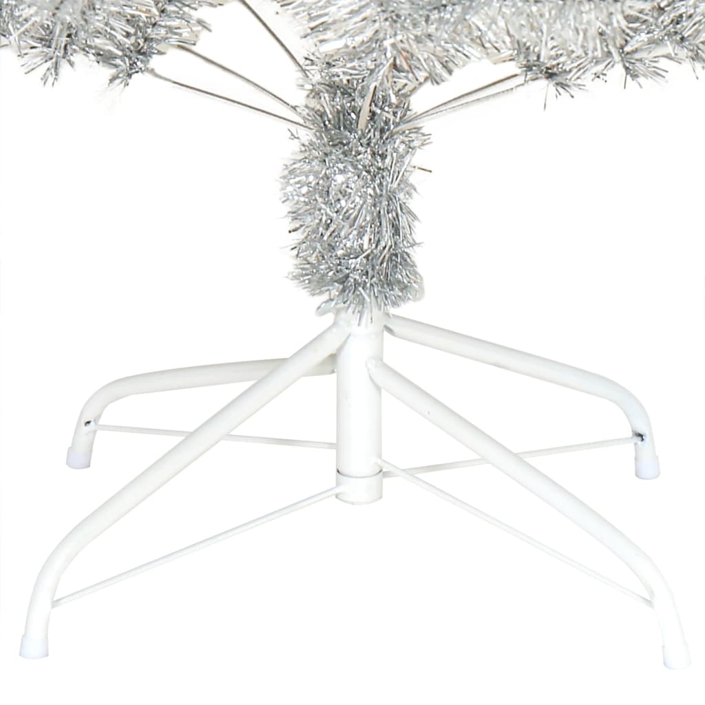 Kunstkerstboom met standaard 240 cm PET zilverkleurig – afbeelding 5