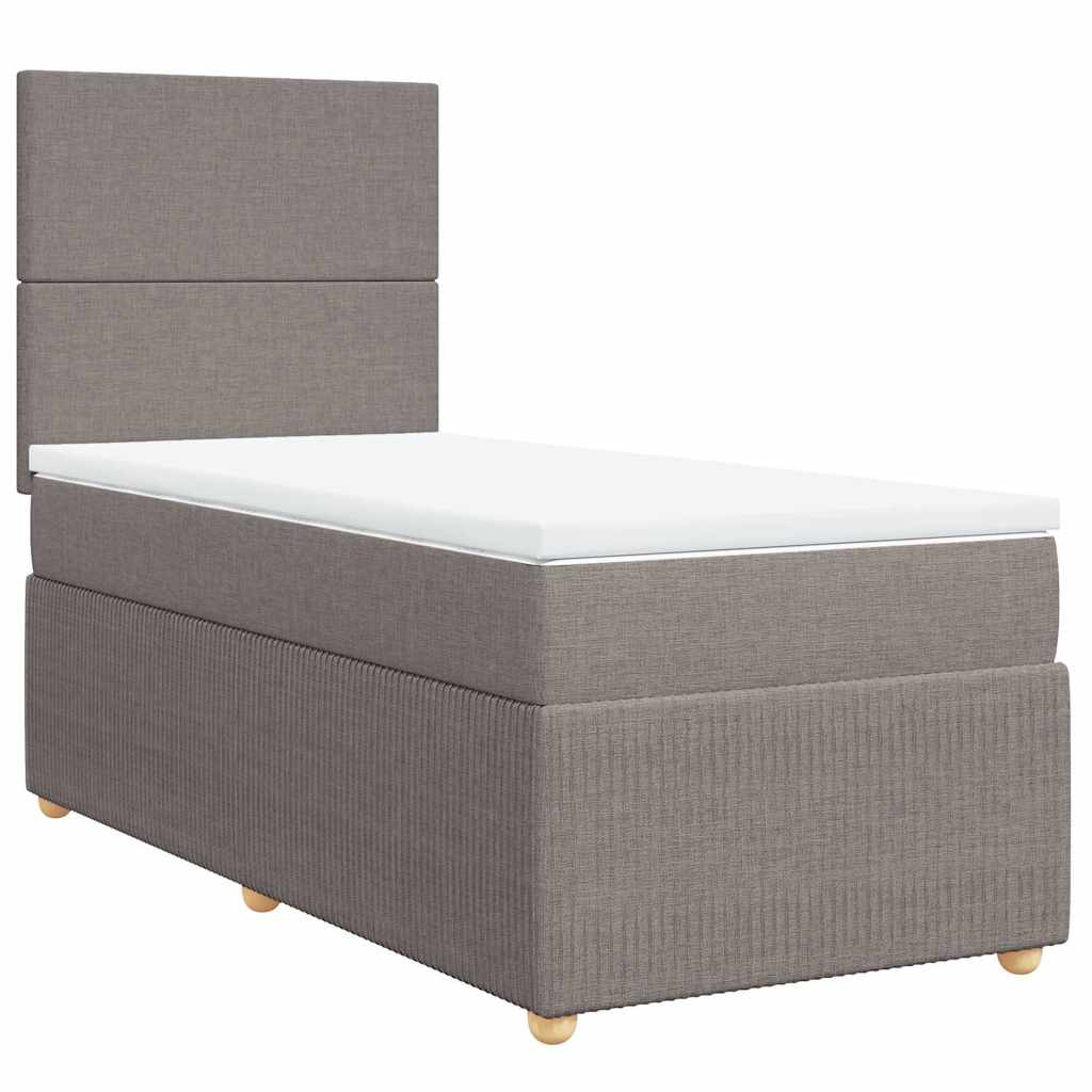 Boxspring met matras stof taupe 80x200 cm – afbeelding 2