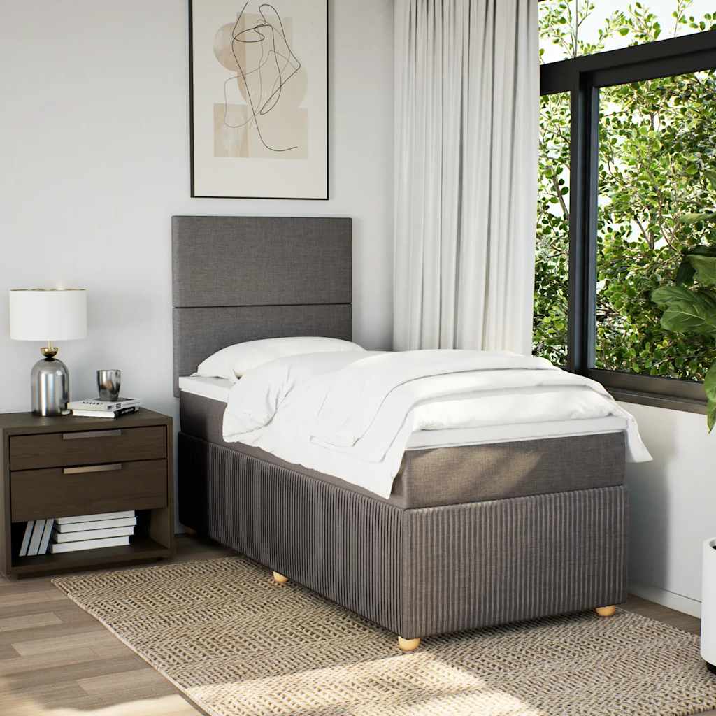 Boxspring met matras stof taupe 80x200 cm – afbeelding 3