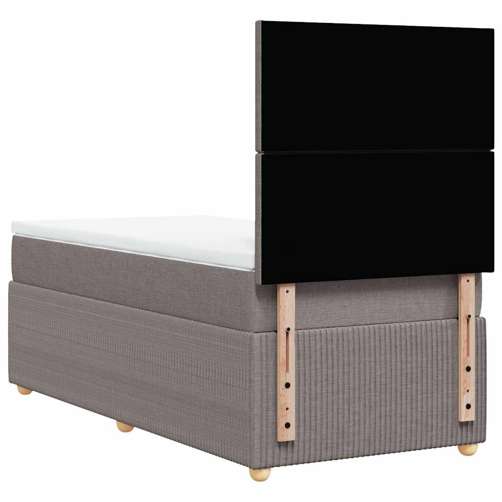 Boxspring met matras stof taupe 80x200 cm – afbeelding 6