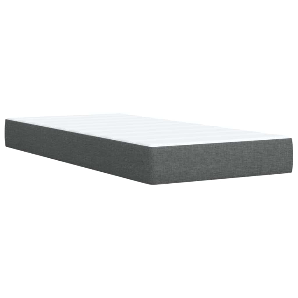 Boxspring met matras stof donkergrijs 90x200 cm – afbeelding 10