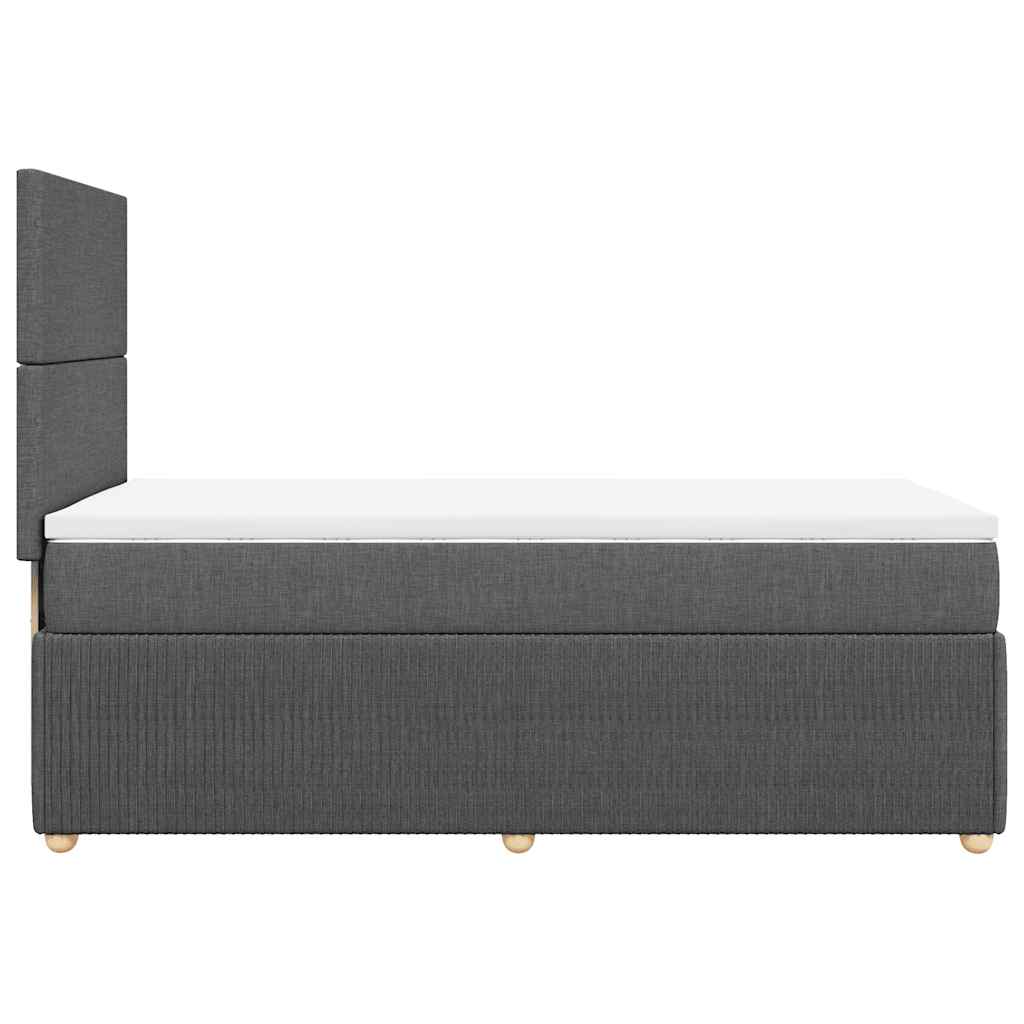 Boxspring met matras stof donkergrijs 90x200 cm – afbeelding 5