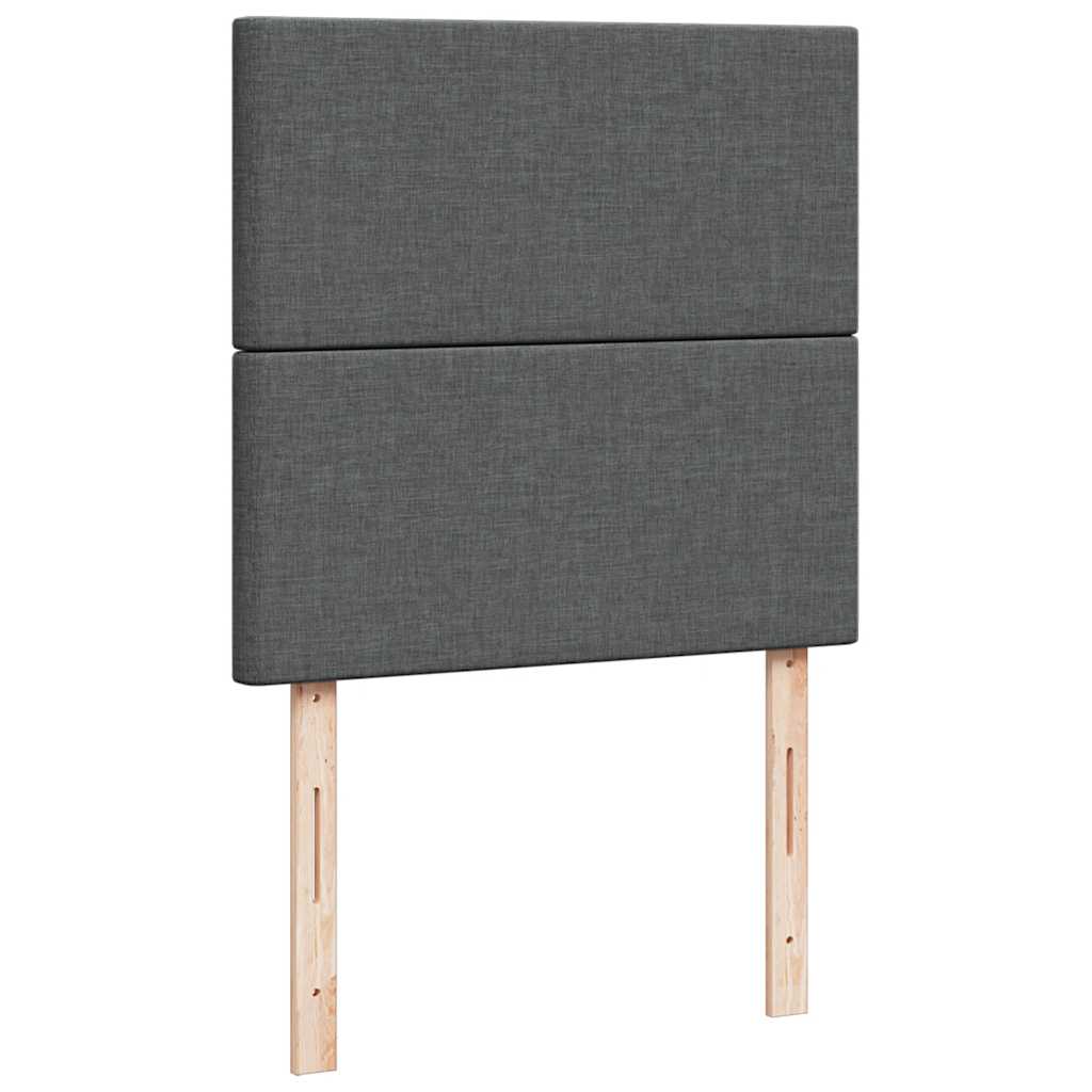 Boxspring met matras stof donkergrijs 90x200 cm – afbeelding 7