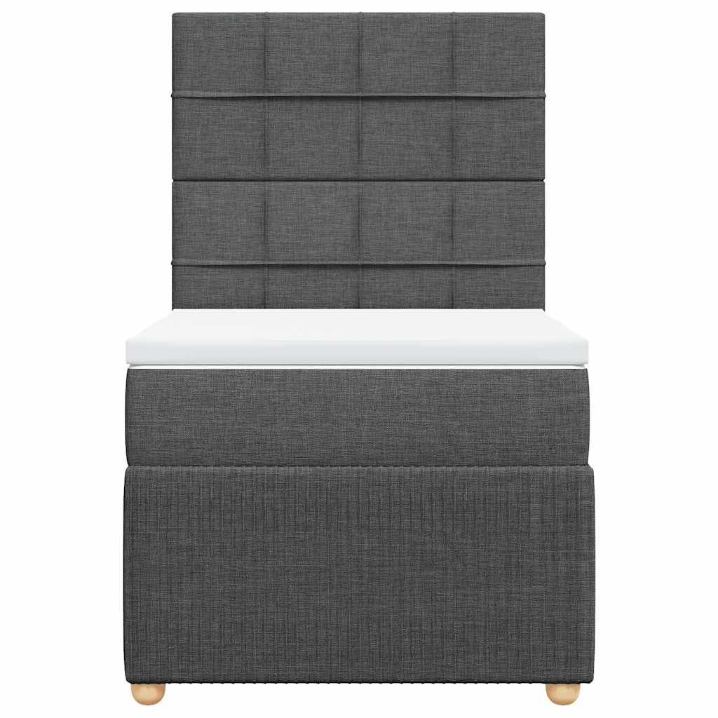 Boxspring met matras stof donkergrijs 90x200 cm – afbeelding 4