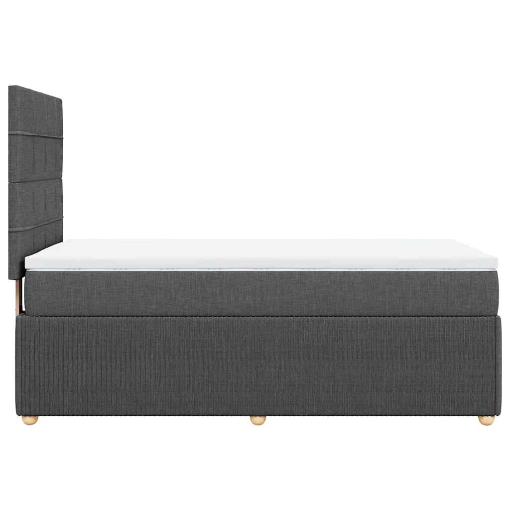 Boxspring met matras stof donkergrijs 90x200 cm – afbeelding 5