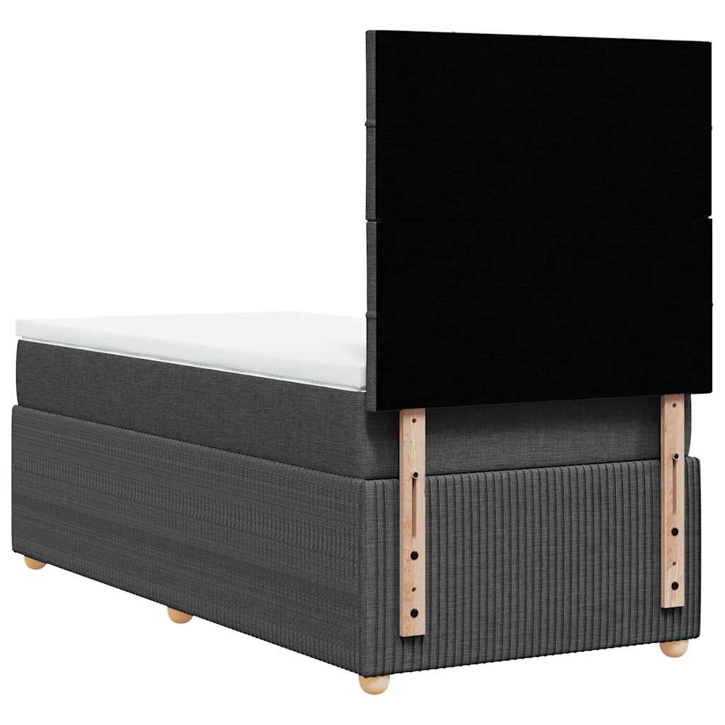 Boxspring met matras stof donkergrijs 90x200 cm – afbeelding 6