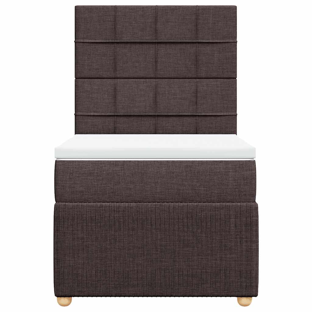 Boxspring met matras stof donkerbruin 90x200 cm – afbeelding 4