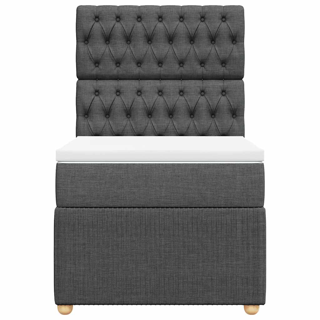 Boxspring met matras stof donkergrijs 90x200 cm – afbeelding 4
