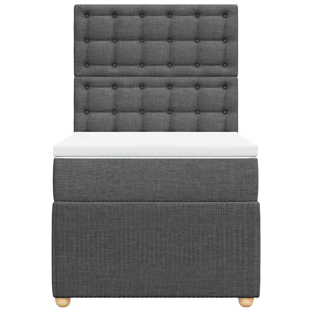 Boxspring met matras stof donkergrijs 90x200 cm – afbeelding 4