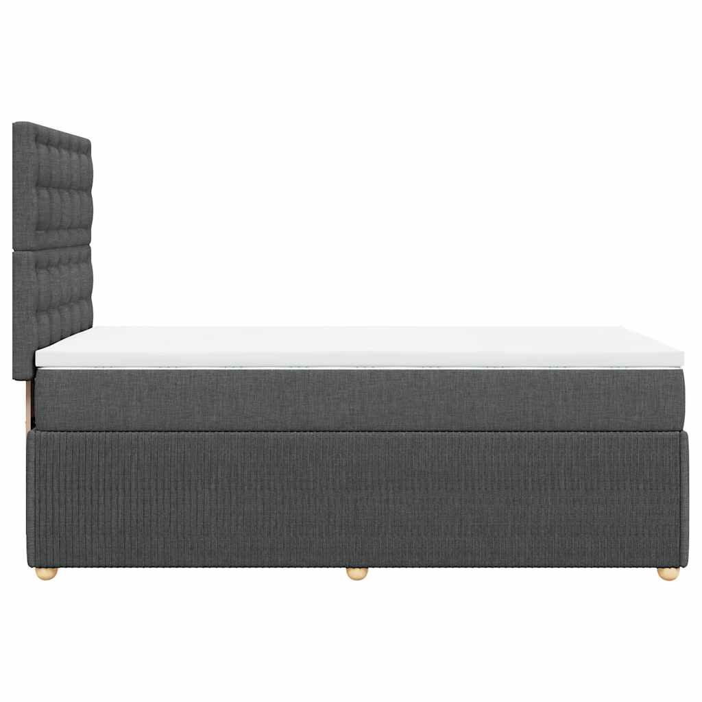 Boxspring met matras stof donkergrijs 90x200 cm – afbeelding 5