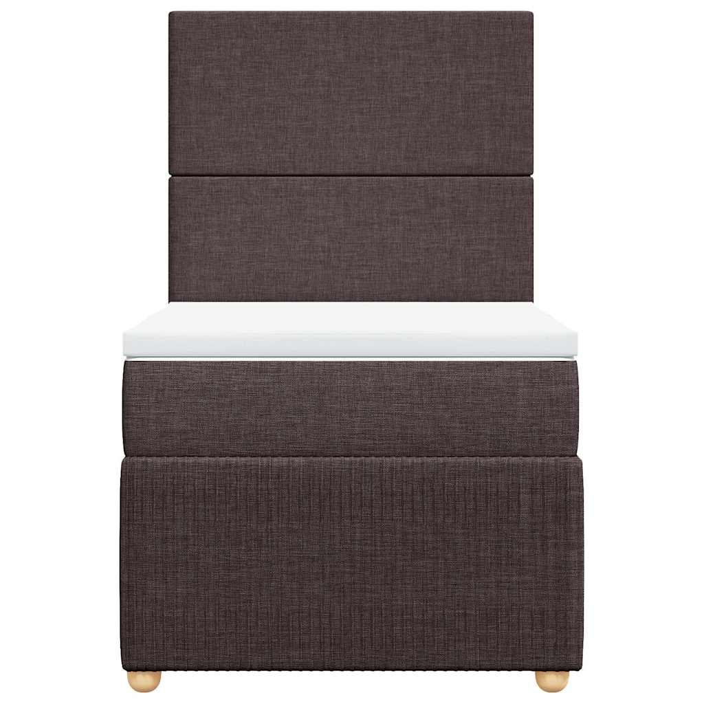 Boxspring met matras stof donkerbruin 100x200 cm – afbeelding 4