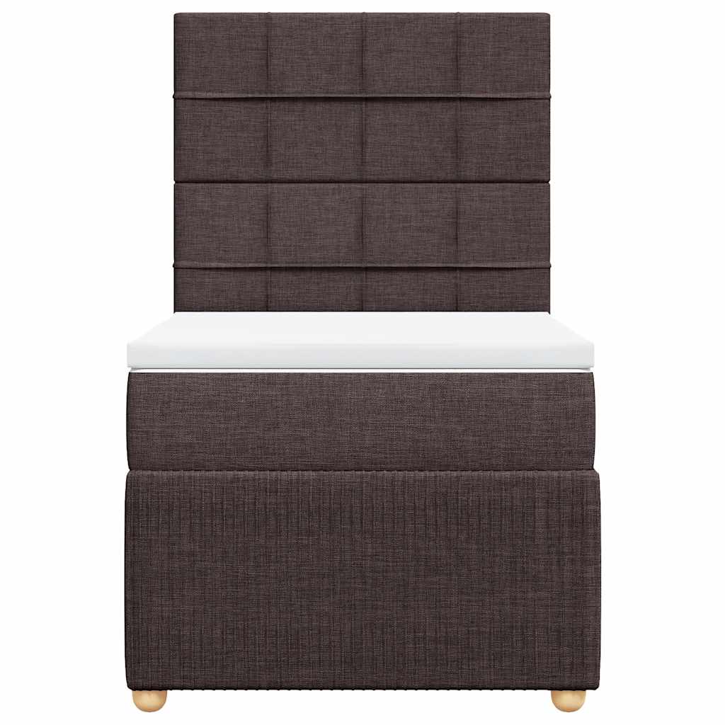 Boxspring met matras stof donkerbruin 100x200 cm – afbeelding 4