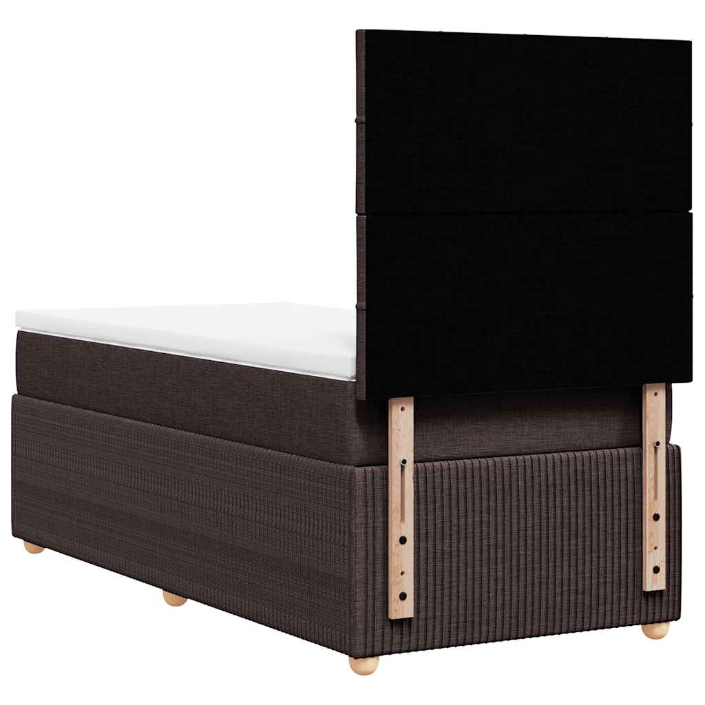 Boxspring met matras stof donkerbruin 100x200 cm – afbeelding 6