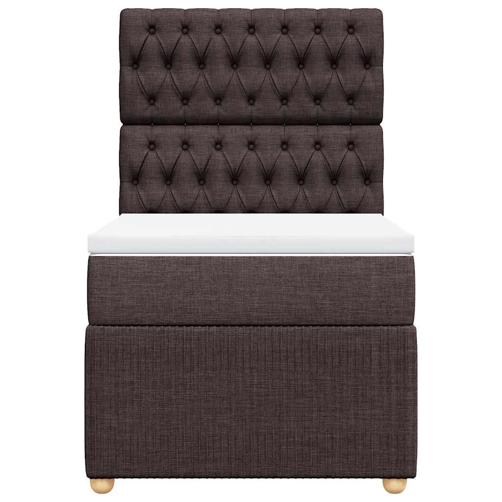 Boxspring met matras stof donkerbruin 100x200 cm – afbeelding 4