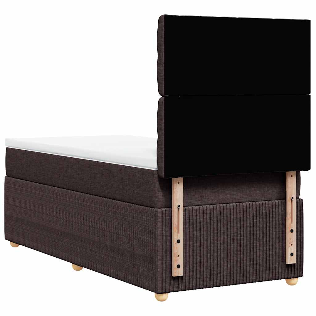 Boxspring met matras stof donkerbruin 100x200 cm – afbeelding 6