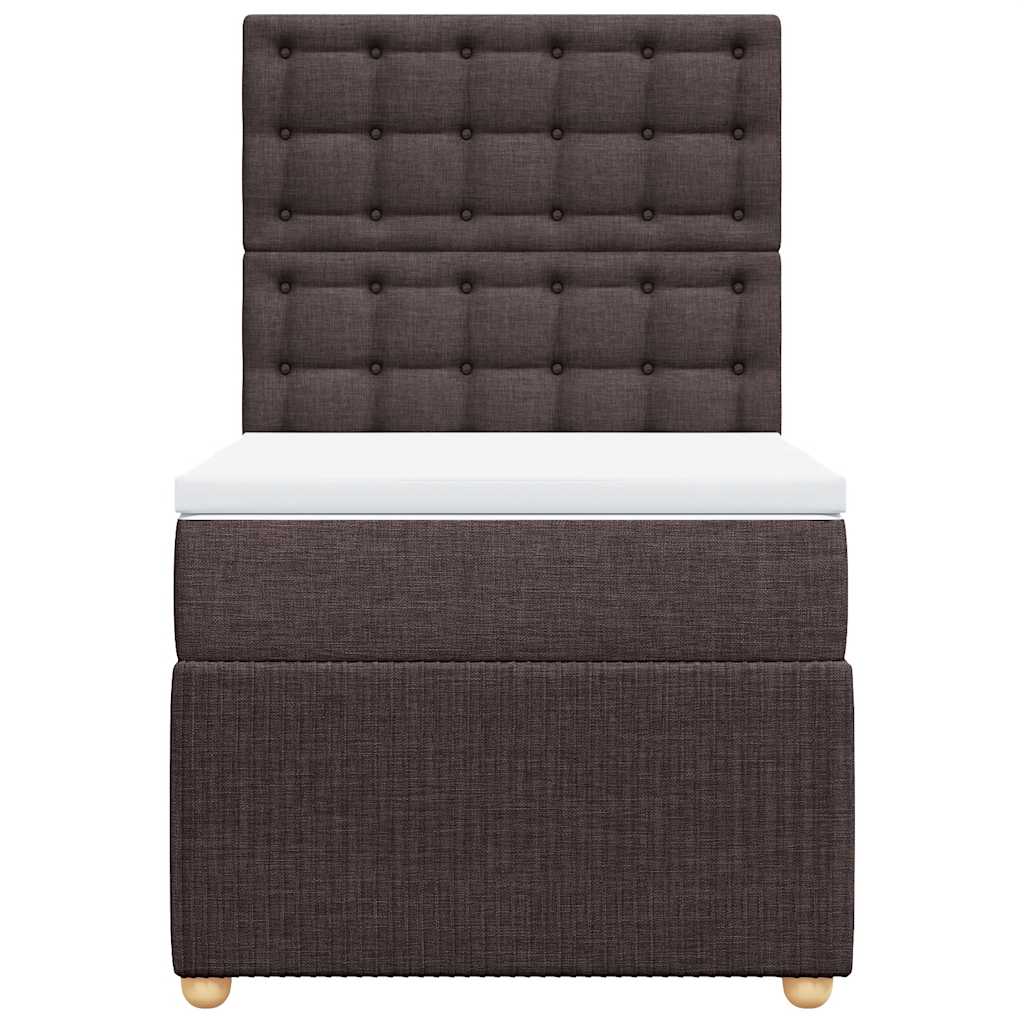Boxspring met matras stof donkerbruin 100x200 cm – afbeelding 4