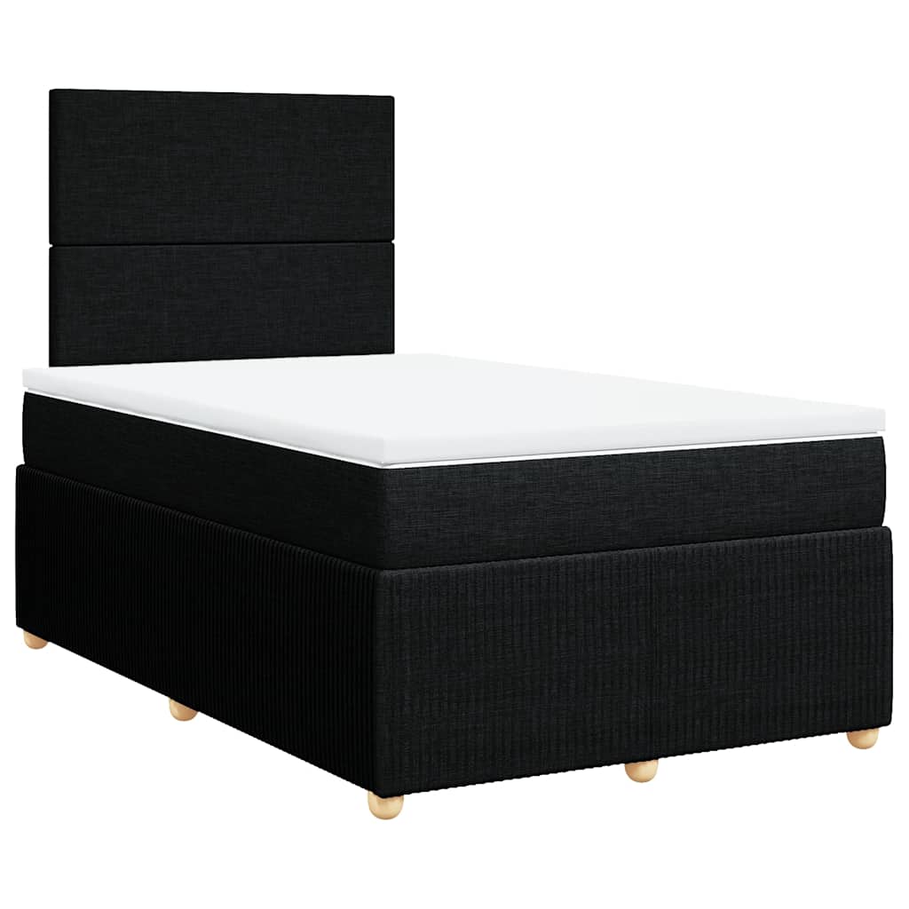 Boxspring met matras stof zwart 120x200 cm – afbeelding 2