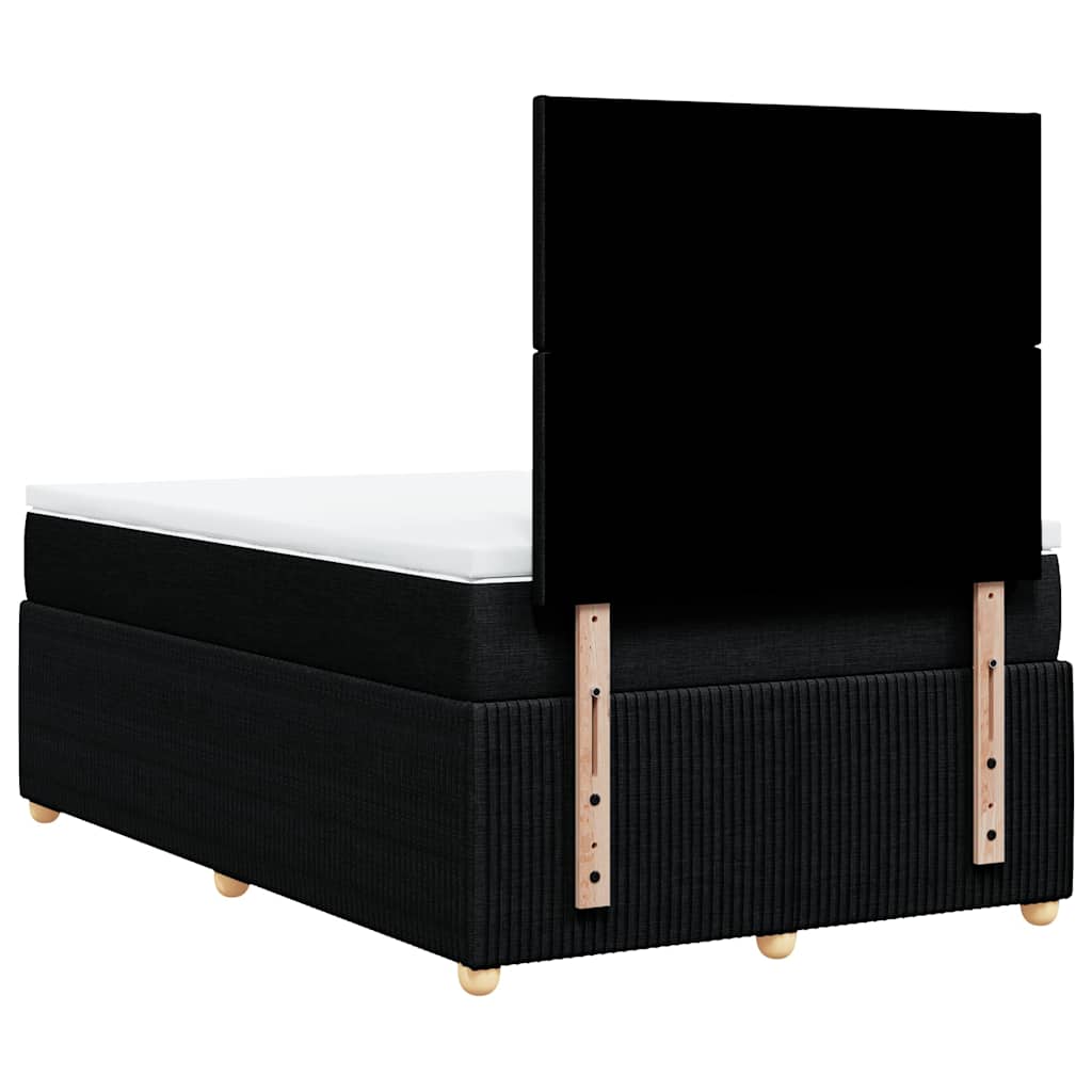 Boxspring met matras stof zwart 120x200 cm – afbeelding 6