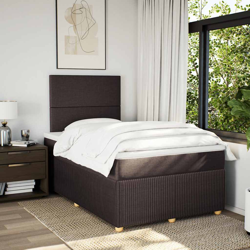 Boxspring met matras stof donkerbruin 120x200 cm – afbeelding 3