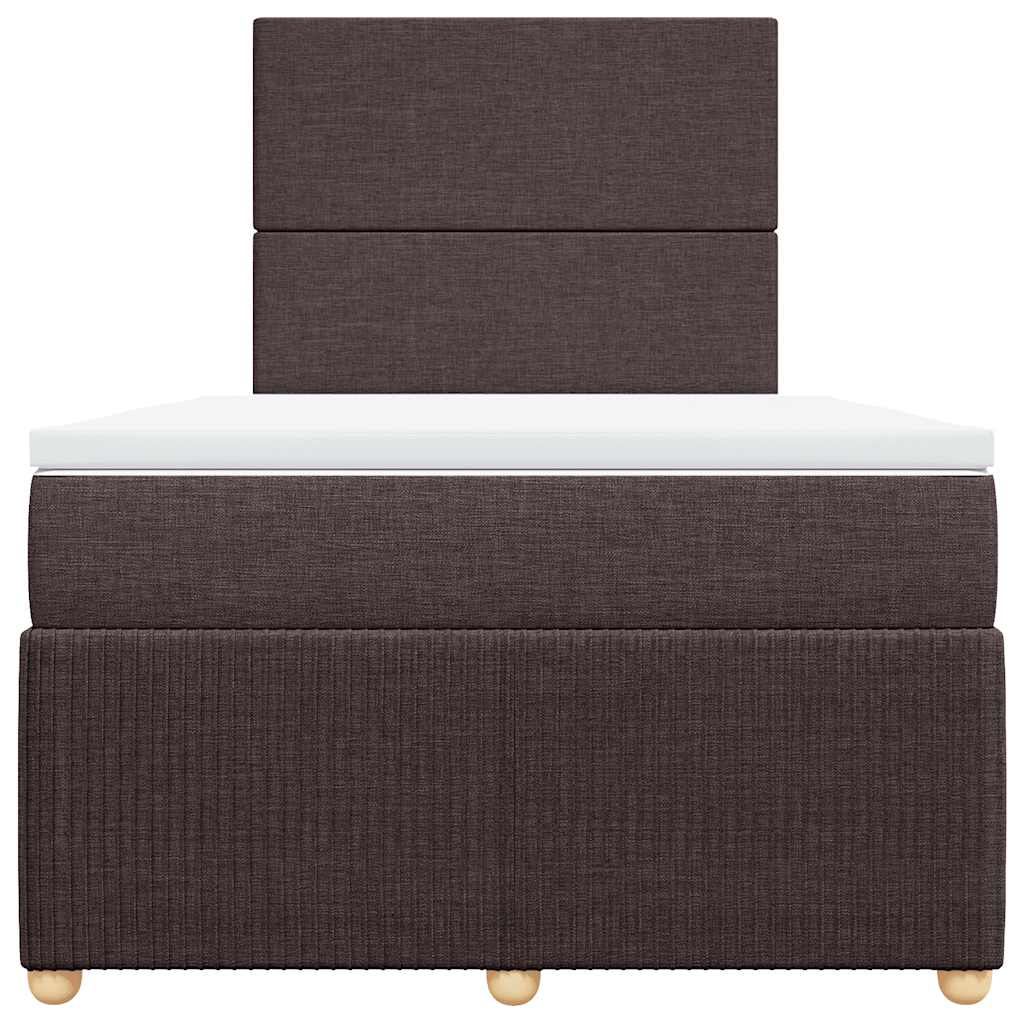 Boxspring met matras stof donkerbruin 120x200 cm – afbeelding 4