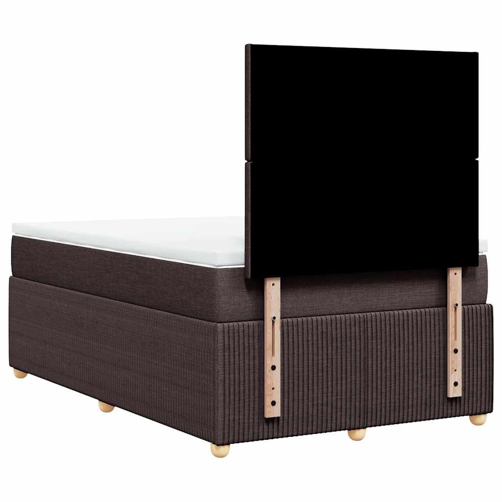Boxspring met matras stof donkerbruin 120x200 cm – afbeelding 6