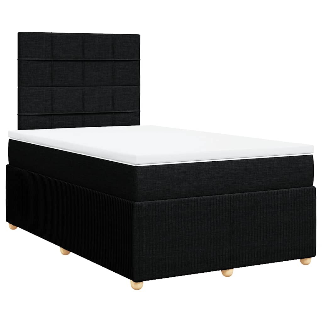 Boxspring met matras stof zwart 120x200 cm – afbeelding 2
