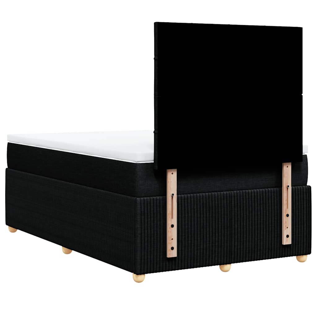 Boxspring met matras stof zwart 120x200 cm – afbeelding 6