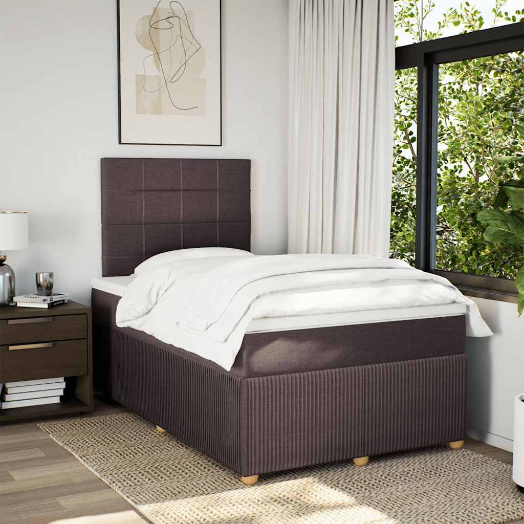 Boxspring met matras stof donkerbruin 120x200 cm – afbeelding 3