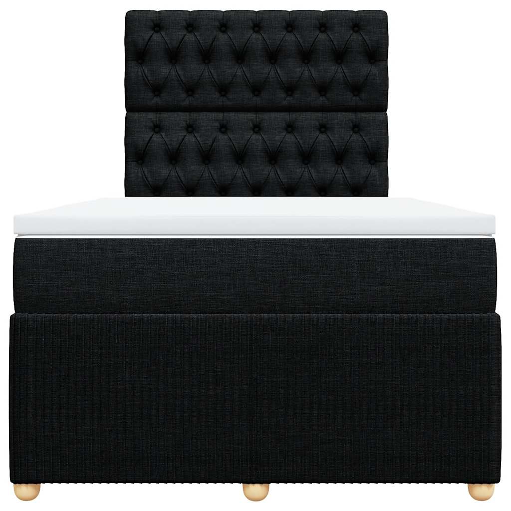 Boxspring met matras stof zwart 120x200 cm – afbeelding 4