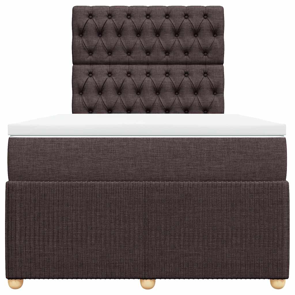 Boxspring met matras stof donkerbruin 120x200 cm – afbeelding 4