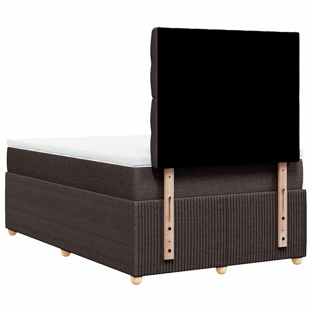 Boxspring met matras stof donkerbruin 120x200 cm – afbeelding 6