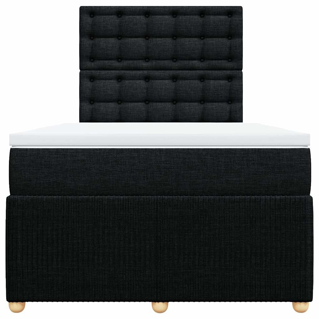 Boxspring met matras stof zwart 120x200 cm – afbeelding 4