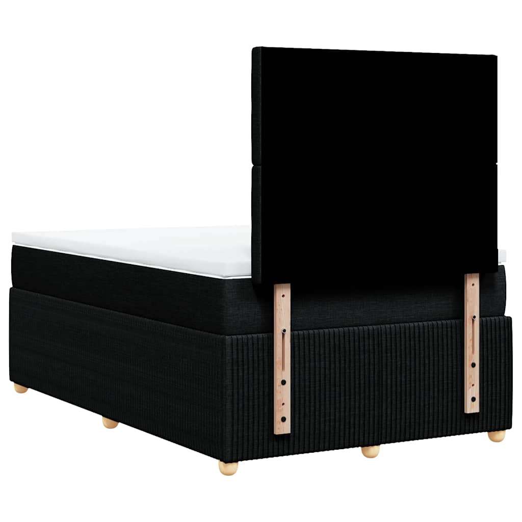 Boxspring met matras stof zwart 120x200 cm – afbeelding 6