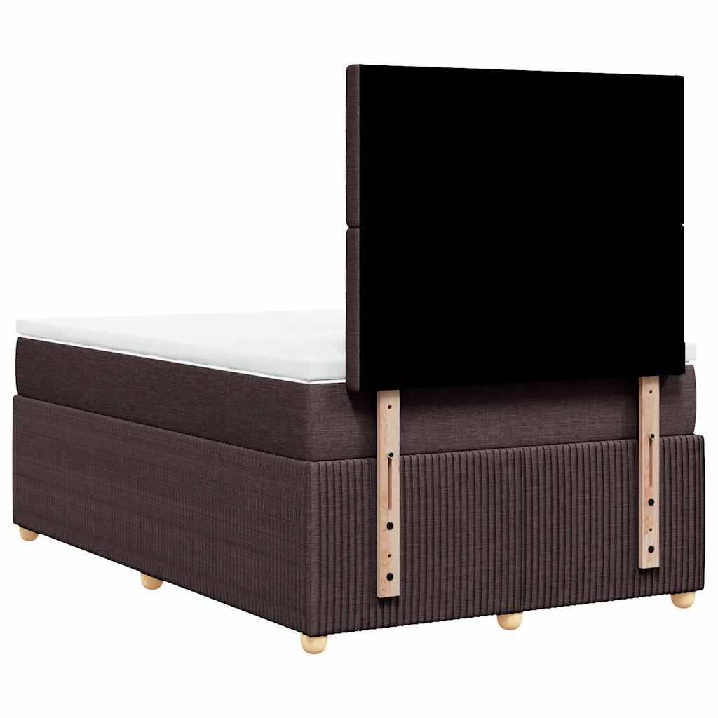 Boxspring met matras stof donkerbruin 120x200 cm – afbeelding 6