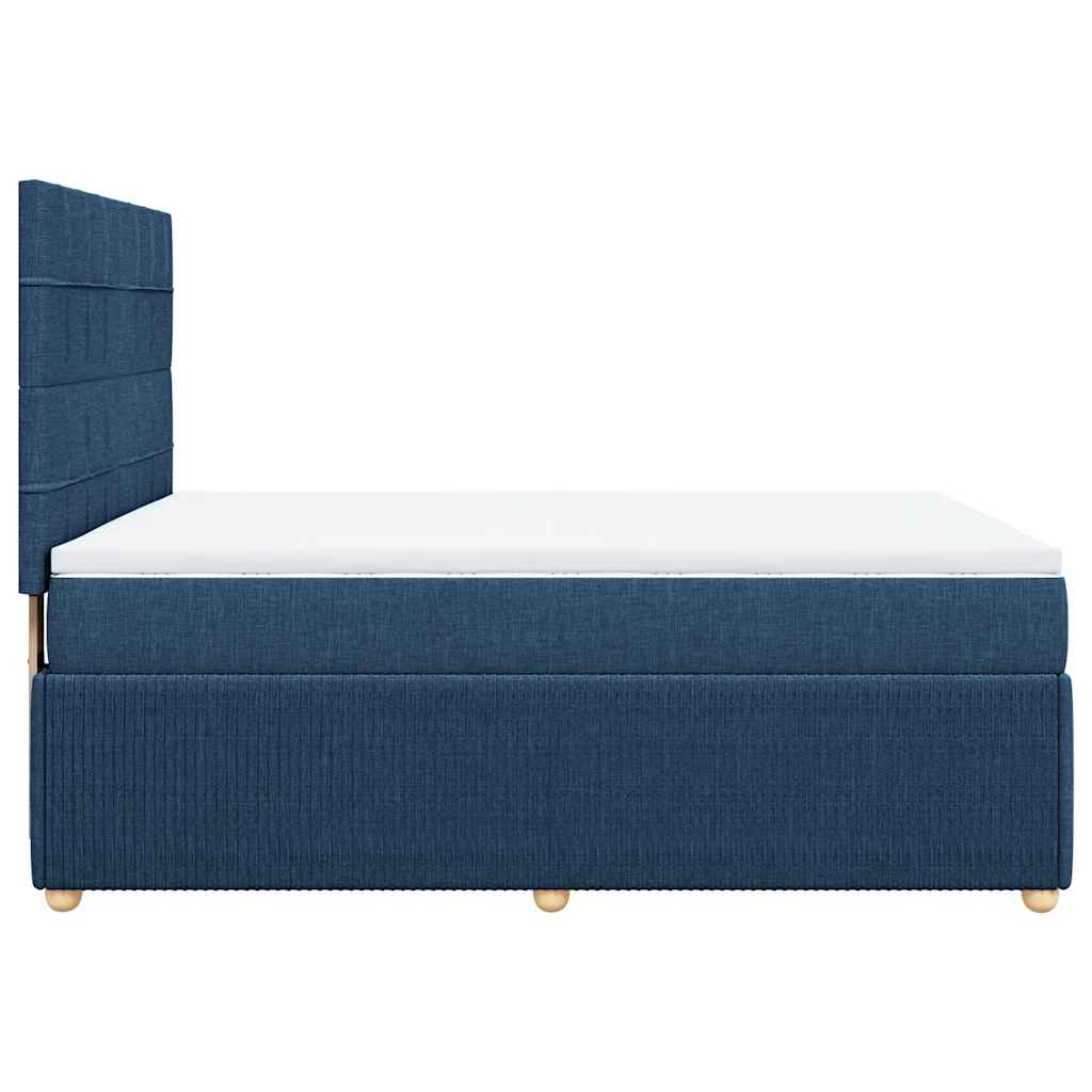 Boxspring met matras stof blauw 140x190 cm – afbeelding 5