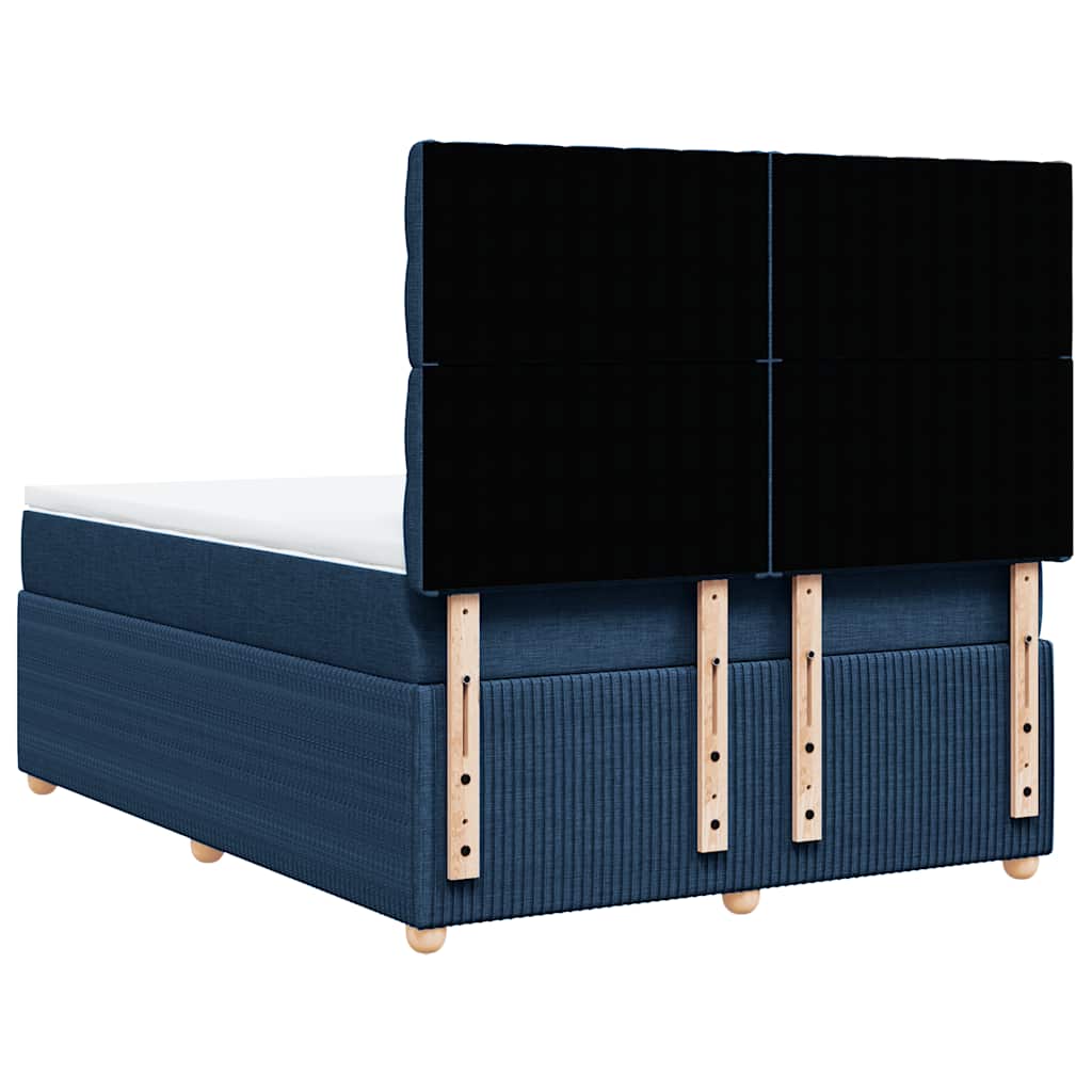 Boxspring met matras stof blauw 140x190 cm – afbeelding 6