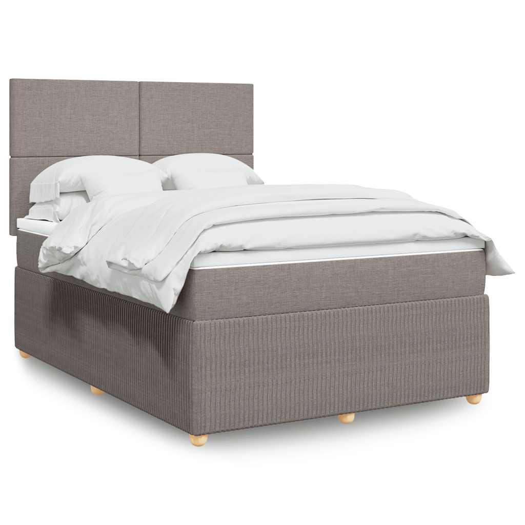 Boxspring met matras stof taupe 140x200 cm