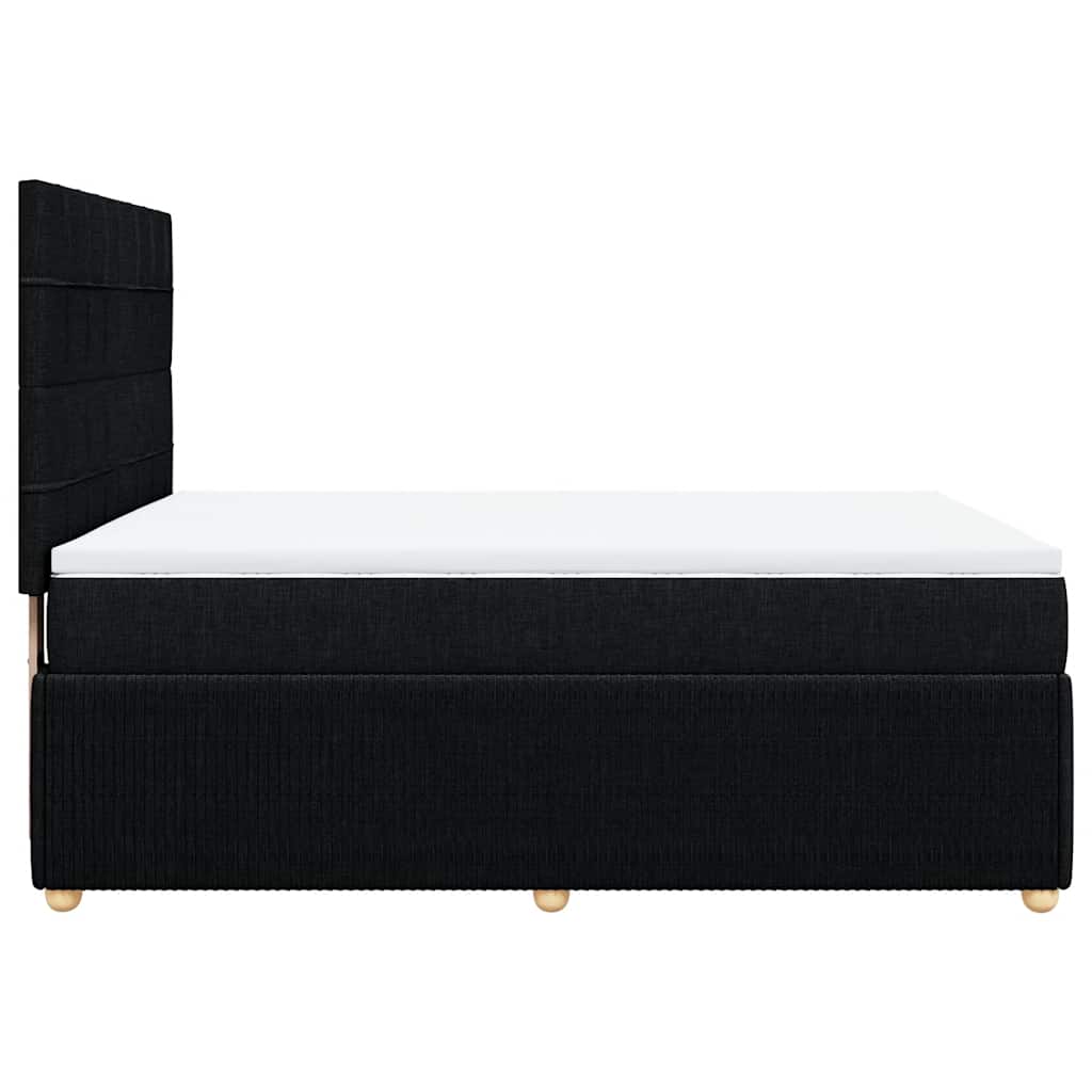Boxspring met matras stof zwart 140x200 cm – afbeelding 5