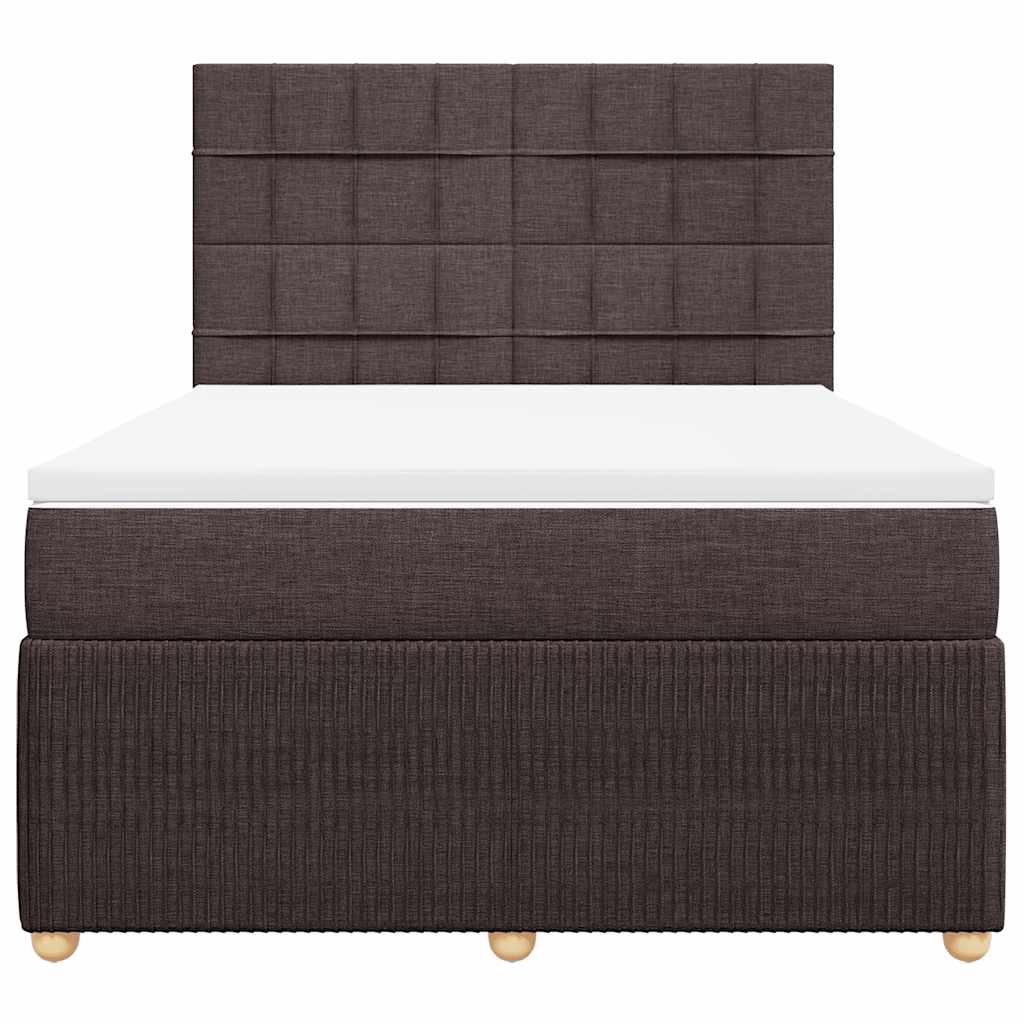 Boxspring met matras stof donkerbruin 140x200 cm – afbeelding 4