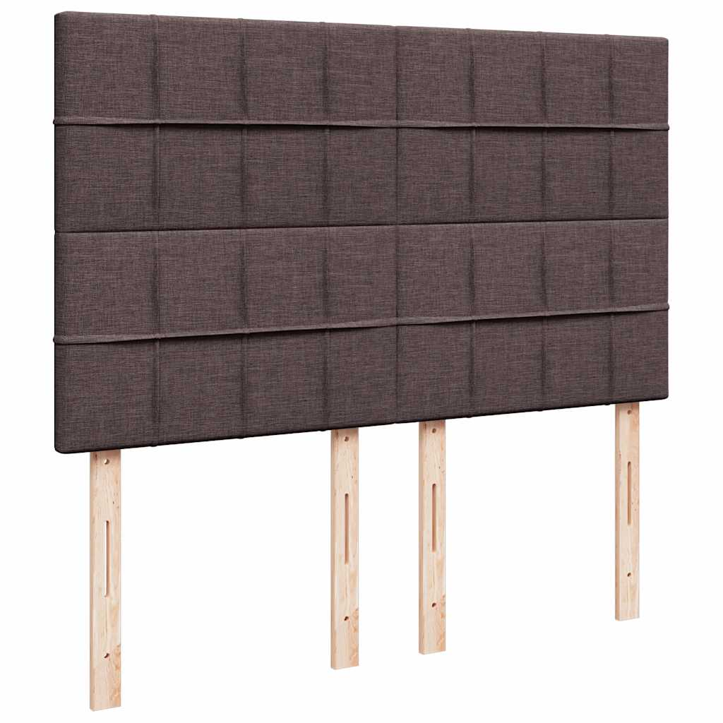 Boxspring met matras stof donkerbruin 140x200 cm – afbeelding 7