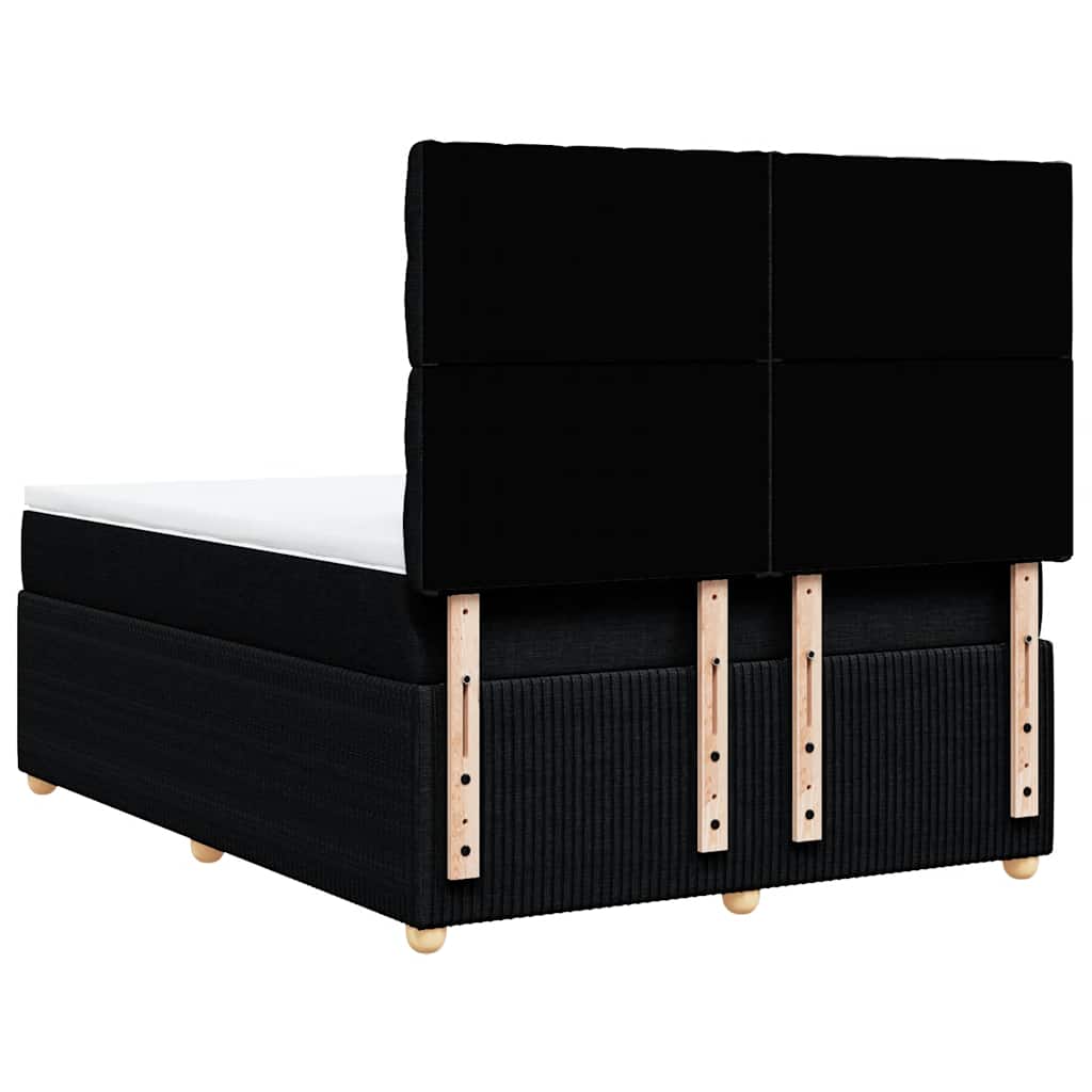 Boxspring met matras stof zwart 140x200 cm – afbeelding 6