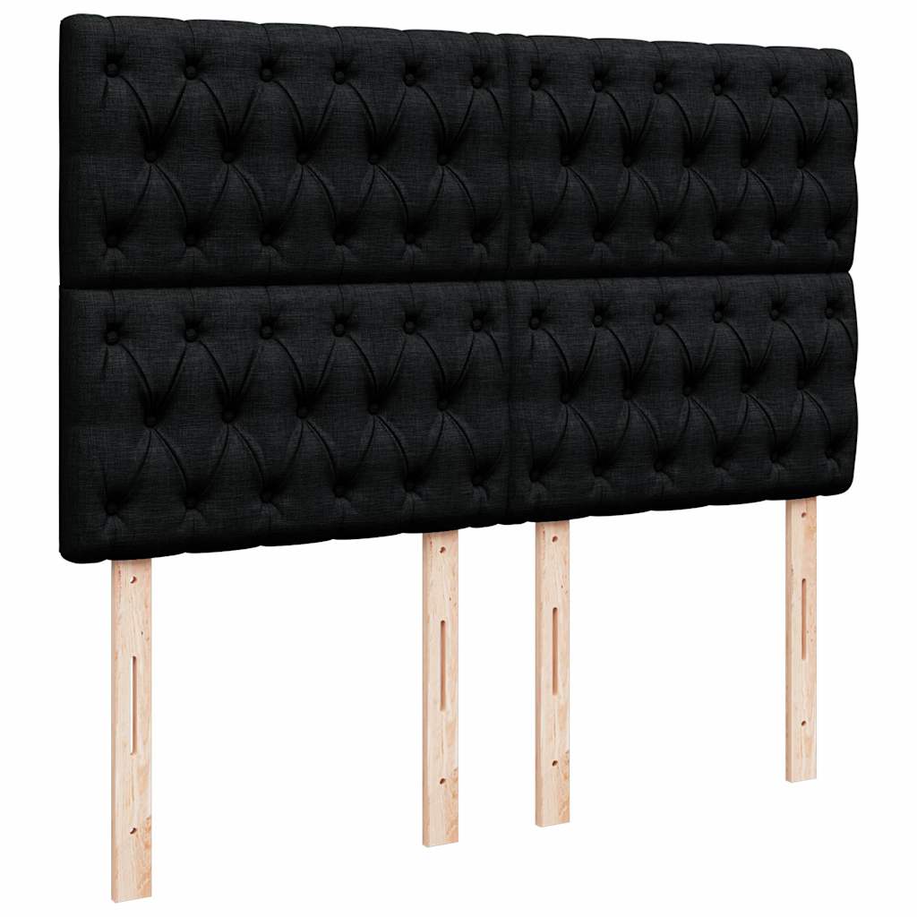 Boxspring met matras stof zwart 140x200 cm – afbeelding 7