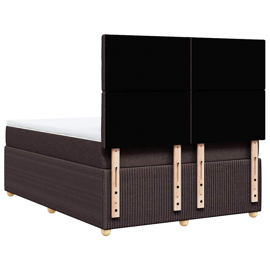 Boxspring met matras stof donkerbruin 140x200 cm – afbeelding 6