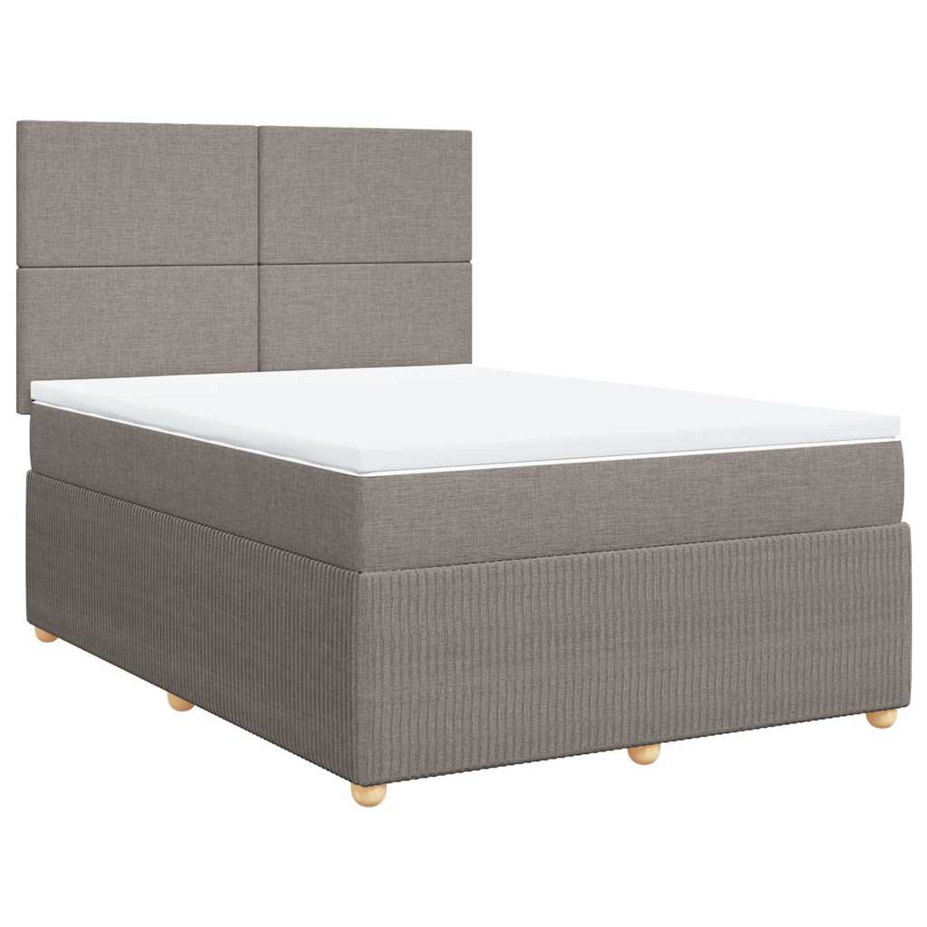 Boxspring met matras stof taupe 160x200 cm – afbeelding 2