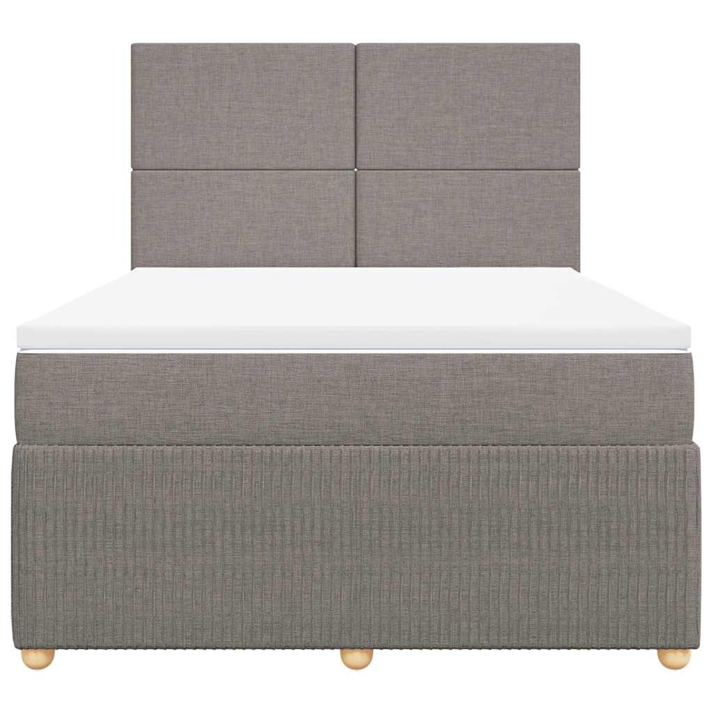 Boxspring met matras stof taupe 160x200 cm – afbeelding 4