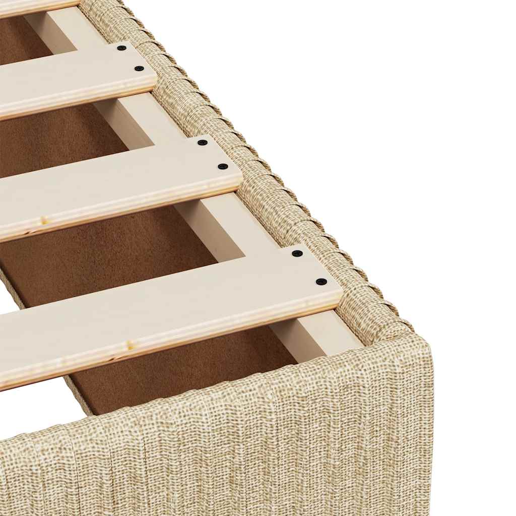 Boxspring met matras stof crèmekleurig 160x200 cm – afbeelding 11