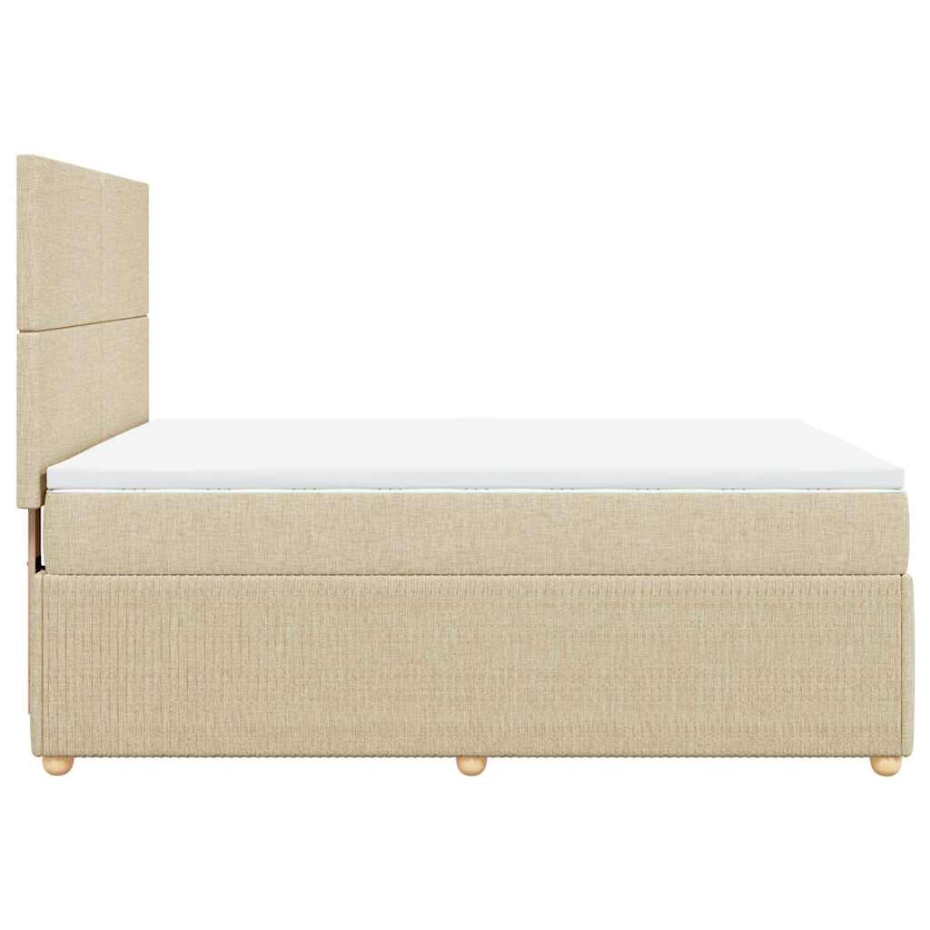 Boxspring met matras stof crèmekleurig 160x200 cm – afbeelding 5