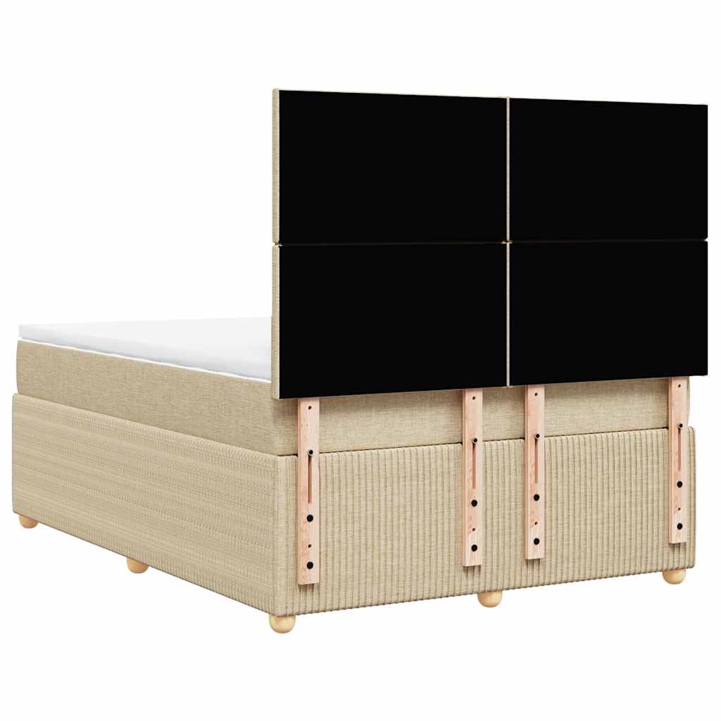 Boxspring met matras stof crèmekleurig 160x200 cm – afbeelding 6