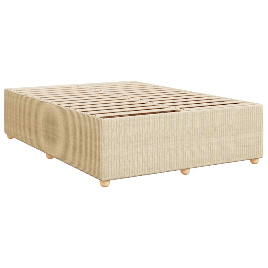 Boxspring met matras stof crèmekleurig 160x200 cm – afbeelding 8