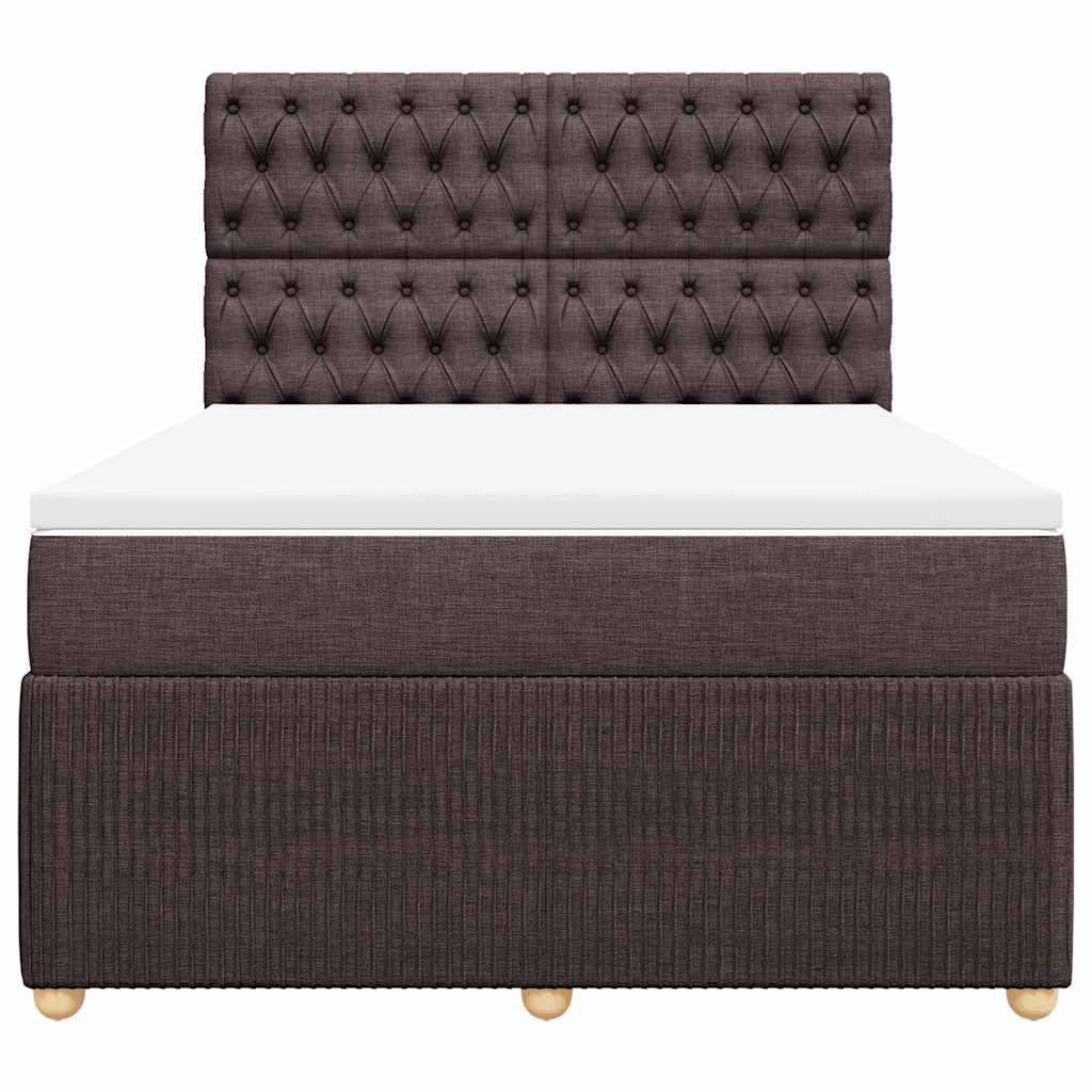 Boxspring met matras stof donkerbruin 160x200 cm – afbeelding 4